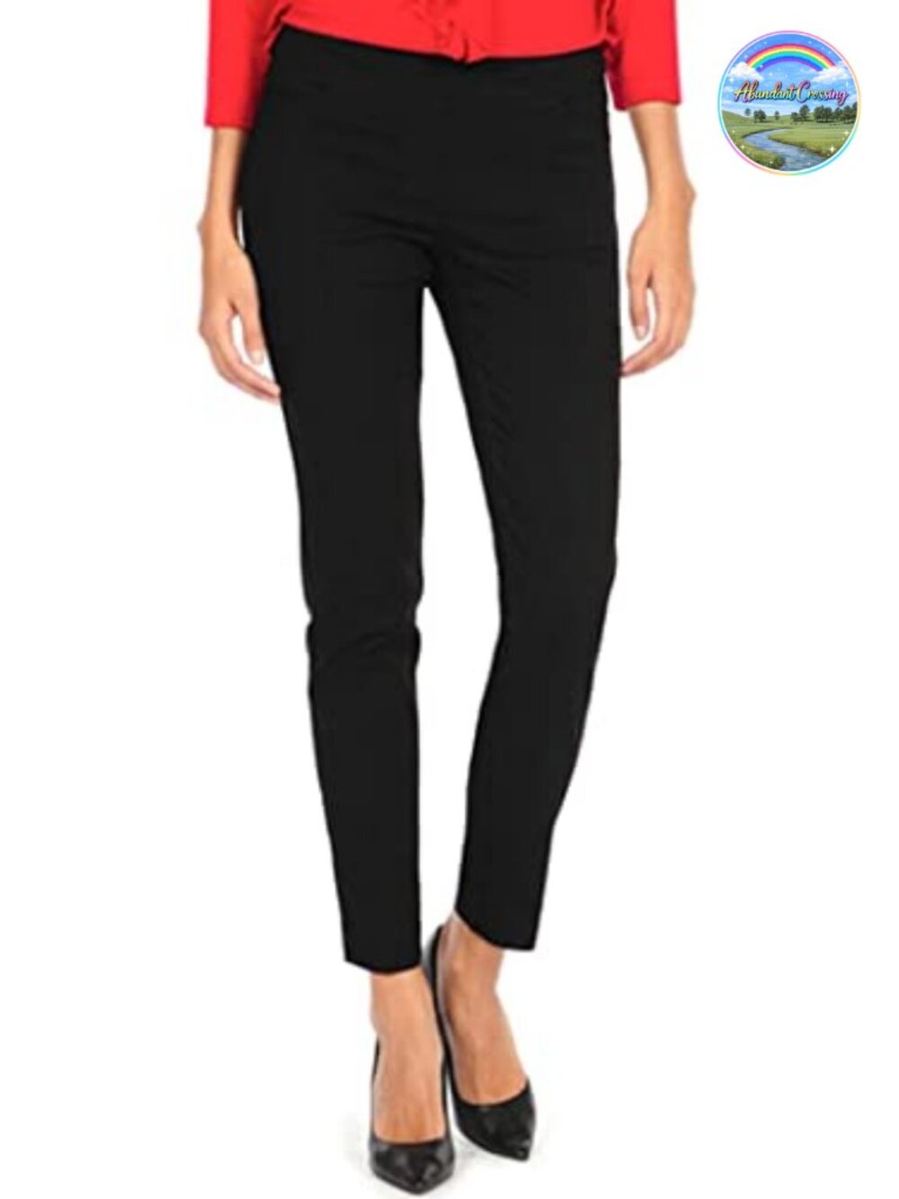 Women's Pull-On Straight-Leg Pants with Pockets | Stretch Tummy Control Work
